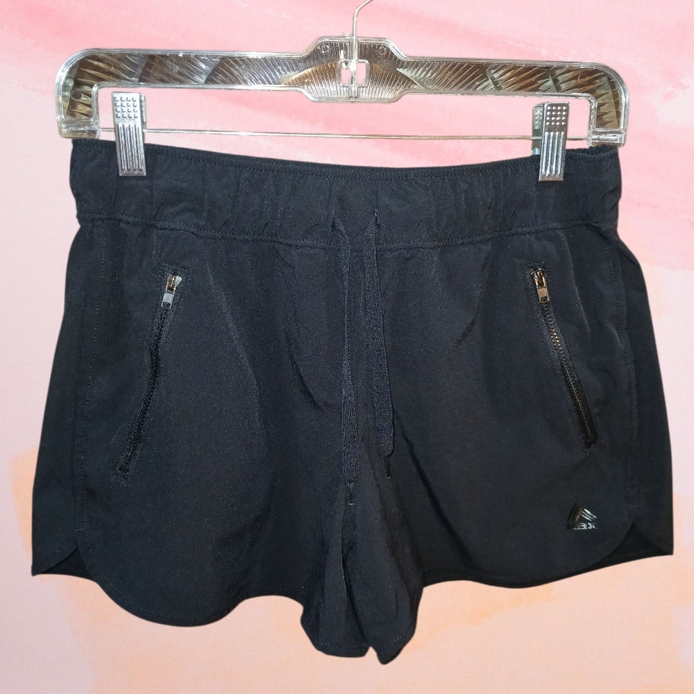 Reebok Black Athletic Shorts with Zip Pockets Small Euc